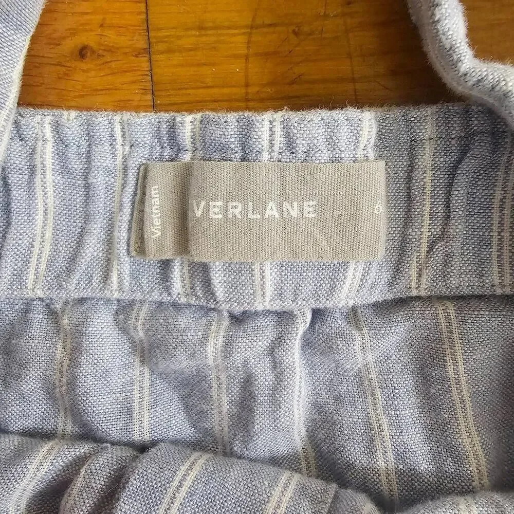 Everlane Linen Stripe Romper Jumpsuit Blue White Women's